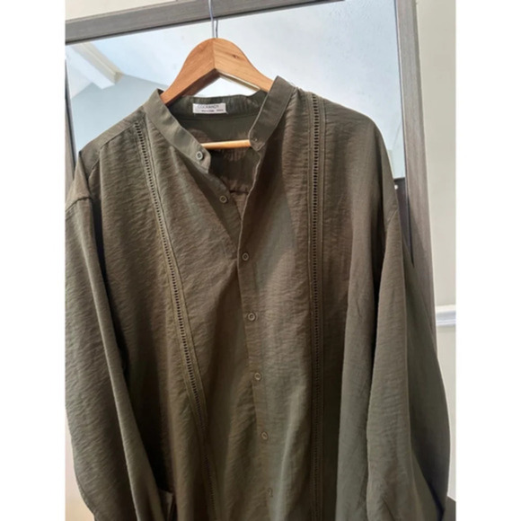 COOFANDY Men's Shirt Green 4XL - Picture 4 of 5